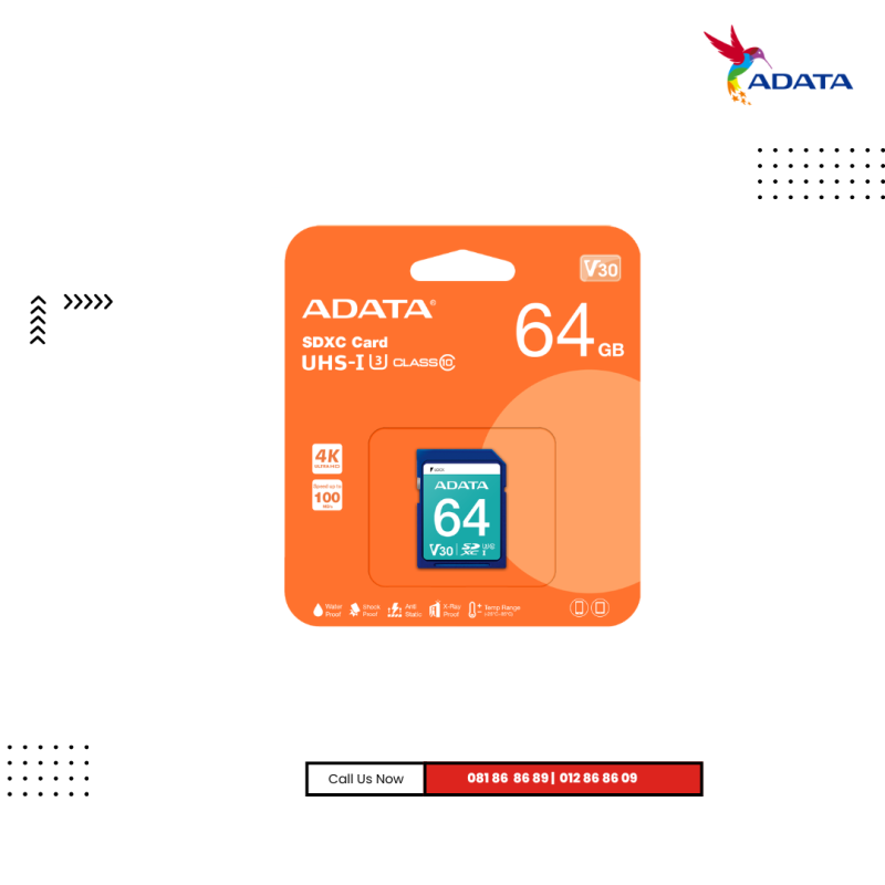 Memory Cards Adata | UHS-I U3  CLASS 10 ( V30 )- ( 64GB )