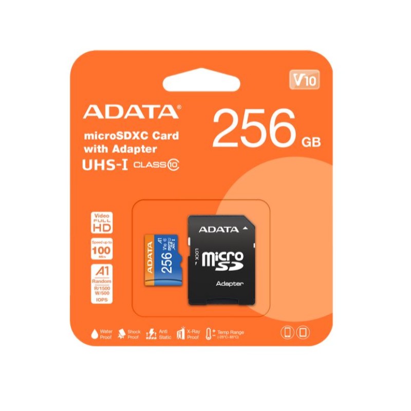 Micro SD ADATA | UHS-I CLASS10 A1(V10)-100M ( 256GB )