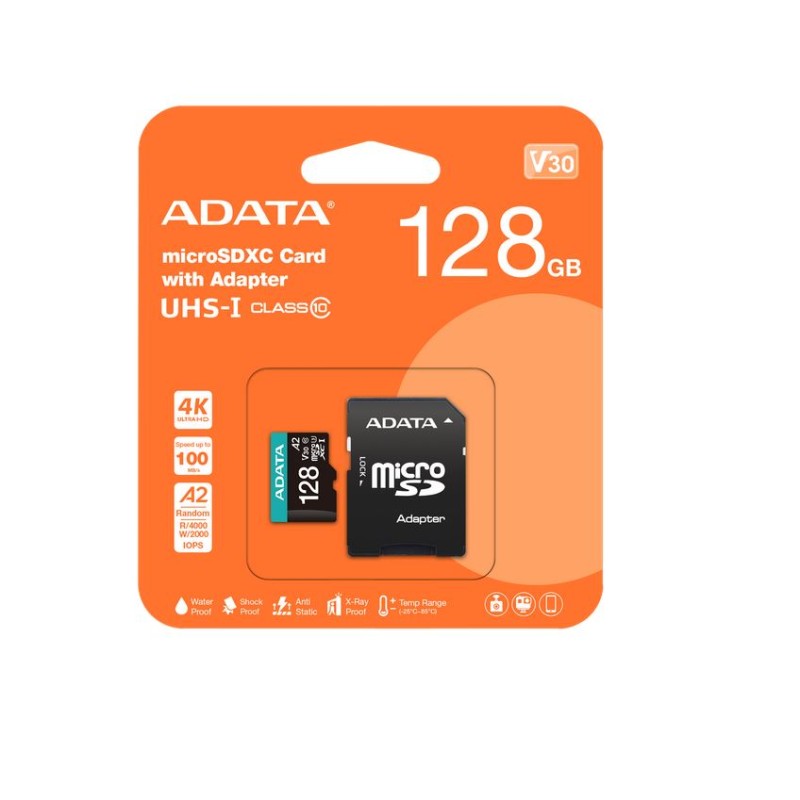 Micro SD ADATA | AUSDX128GUI3V30SA2-RA11(V30) ( 128GB )