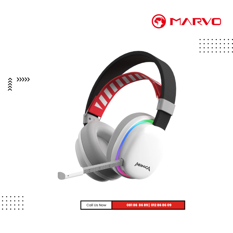 Headset Marvo | HG9069W   RGB Gaming   (Wireless + Blutooth )