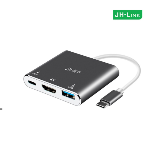 USB Type-C  To 3-in-1 | JH-Link Type-C 3-in-1 HDMI+USB3.0+PD (IZ330)