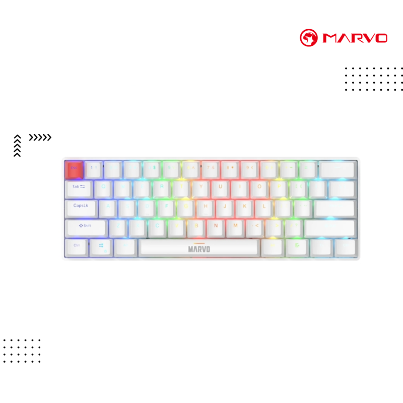 Keyboard Marvo | KG933G  Wired RGB Gaming ( Mechanical ) -White
