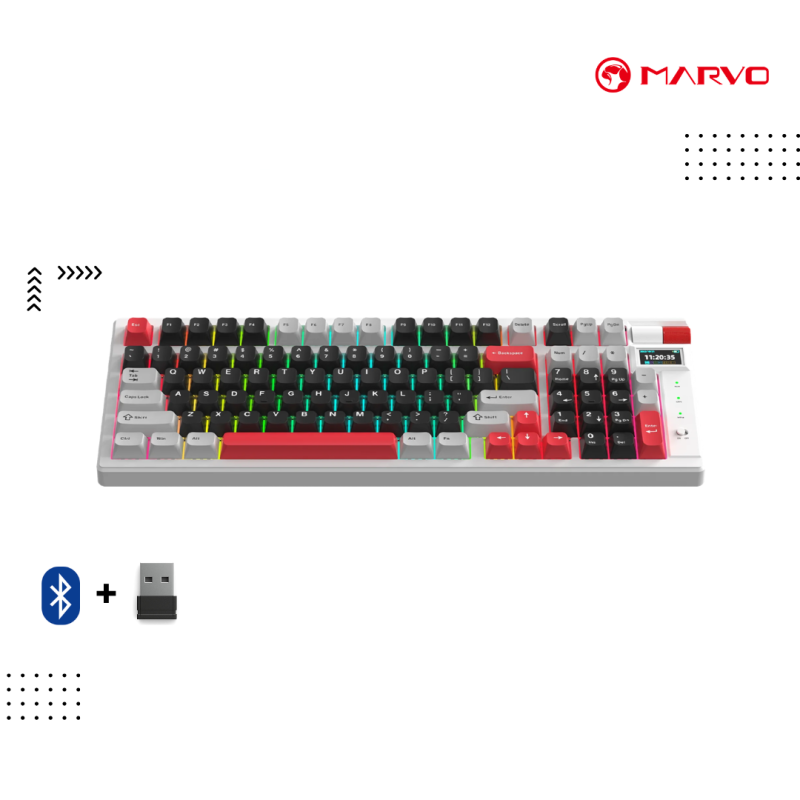 Keyboard Marvo |  MonKa KG991W ( Wireless + Bluetooth ) RGB Gaming ( mechanical)