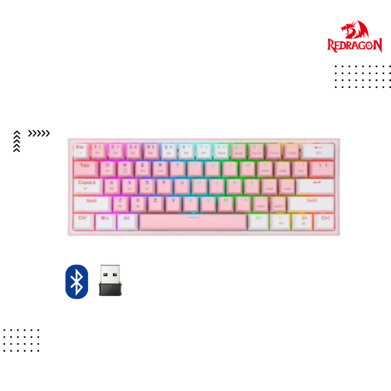 Keyboard Redragon | K616-RGB WP/Fizz Pro White/Pink, Wired , Gaming (  Bluetooth )