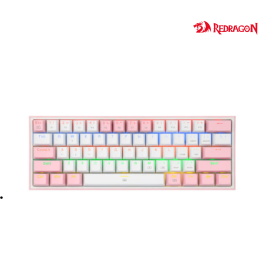 Keyboard Redragon |​ K617-R PW/Fizz Pro Pink/White, Wired Blue Switch Gaming