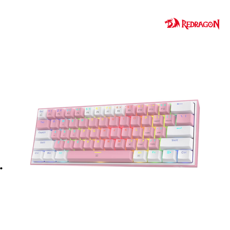 Keyboard Redragon |​ K617-R WP/Fizz Pro White/Pink, Wired Gaming