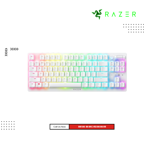 Keyboard Razer | DeathStalker V2 Pro - ( Wireless ) Low Profile Optical Gaming (Clicky Purple Switch) - White Edition - US Layout - World