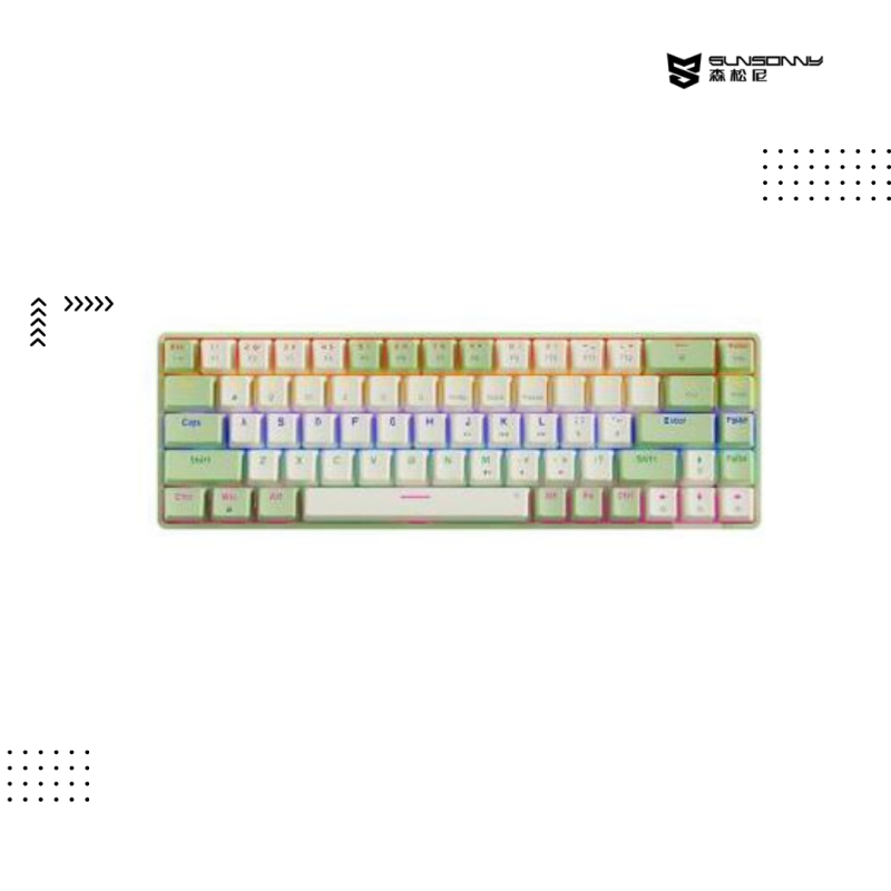 Keyboard SUNSONNY | N-J6PRO GAMING- Wire ( Green and White ) Switch : Jixian Blue