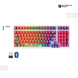 Keyboard SUNSONNY | N-J90 GAMING ( Wireless + Bluetooth )​​ ( Crystal White ) witch : Mahjong Sound