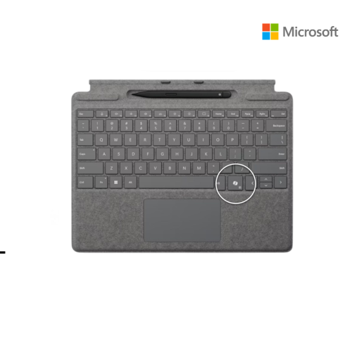 Keyborad Surface | Surface Pro X+8+9+10+11+12 Signature Type Cover Copilot+ Slim Pen Series 2 (Platinum )