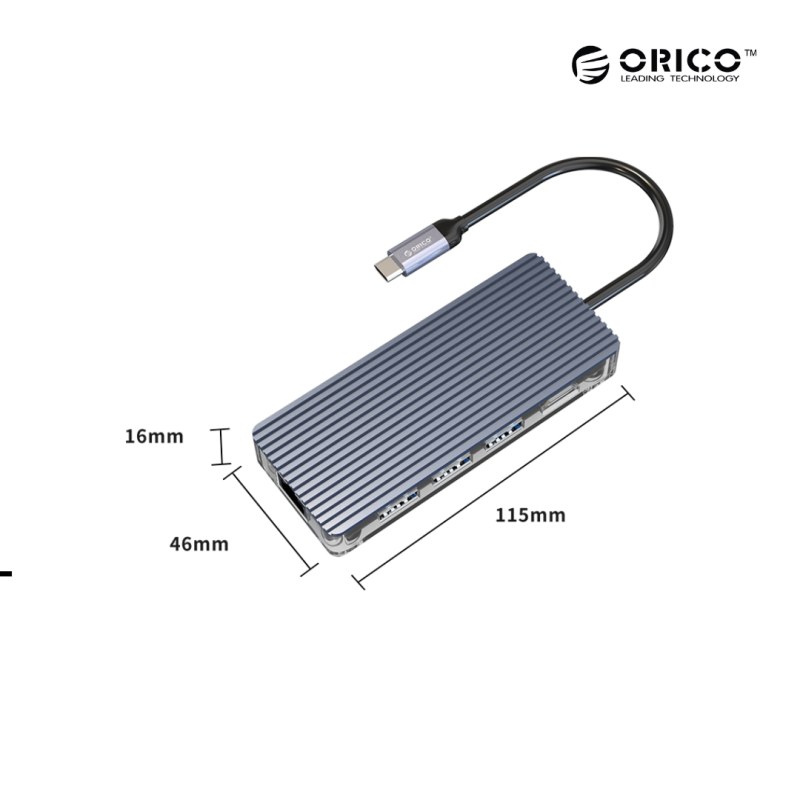 USB Type-C To Multifunction | ORICO 6 in 1 Type-C  Docking Station (WB-6RJ)
