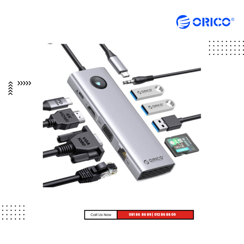 ​USB Type-C To Multifunction  | ORICO Type-C 10-in-1 5Gbps Multifunction Docking Station  (  PW11-10P )