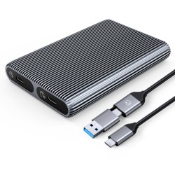 External Enclosure | ORICO Dual-bay M.2 NVME + SATA SSD  (AM2C3-2SN)