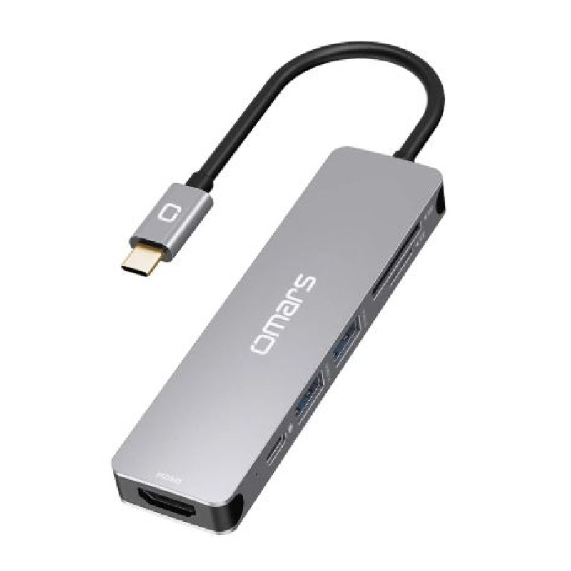 Omars 6 in 1 Type-C to HDMI+USB3.0+SD Card (G2U6PLX)