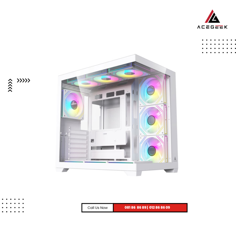 Case Acegeek | Omniview -White ( ATX / M-ATX / Mini-iTX MB )