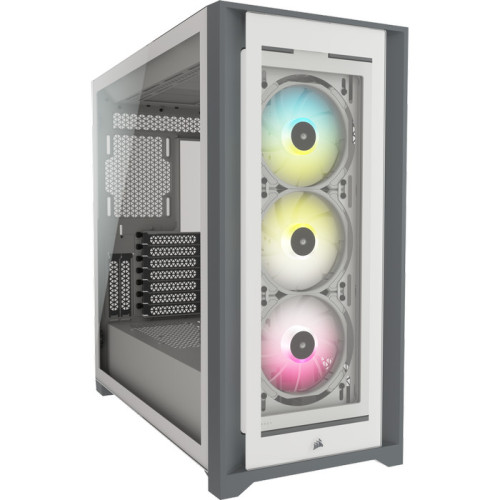 Case CORSAIR | iCUE 5000X RGB QL Edition Tempered Glass Mid-Tower Smart Case, True White