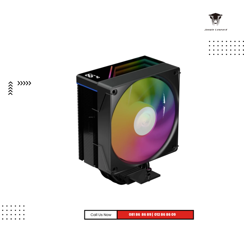 Fan CPU | Jungle Leopard KF420-DGT Black ARGB ( CPU Temperature Digit ) Black Coated Heatsink