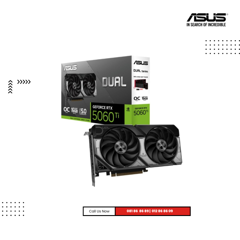 GPU ASUS | NVIDIA GeForce®  DUAL-RTX5060TI-O16G ( 16 GB )
