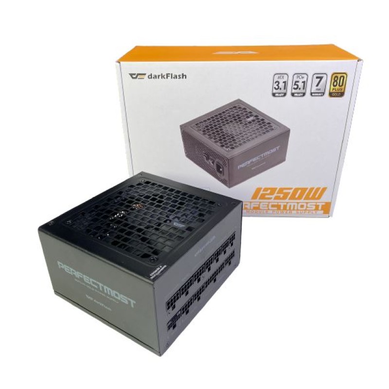 Power Supply | Darkflash PMT1250 Black / 80 Plus Gold / Full Modular (1250W )