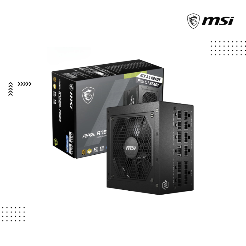 Power Supply MSI | MAG A750GL PCIE5 -Black ( 750W )