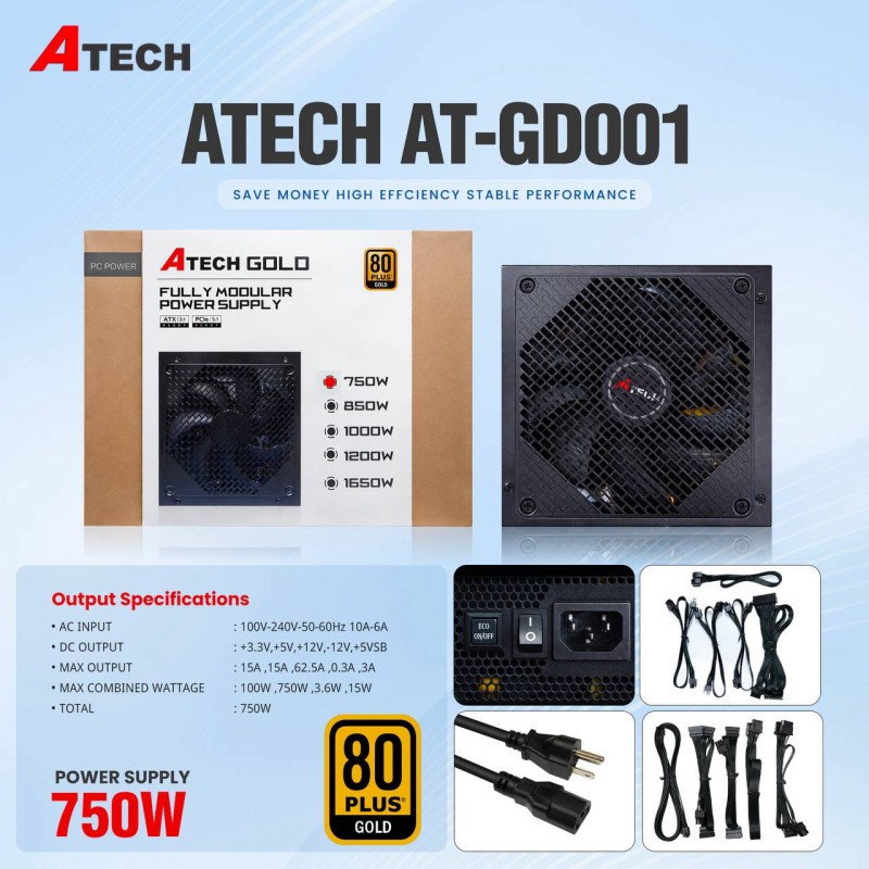 Power Supply ATECH | AT-GD001 - ( 750W )