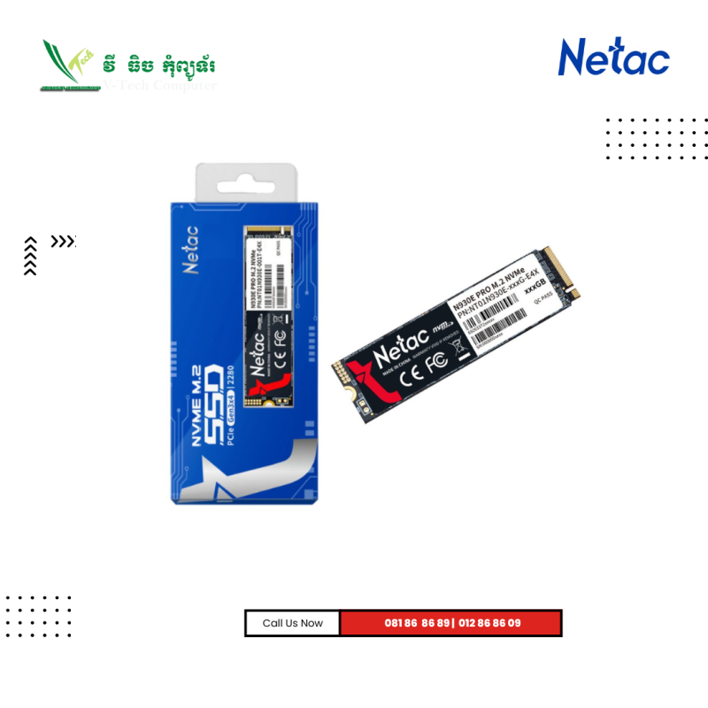 SSD NETAC | NT01N930E -512 GB (3x4 ) NVMe PCIe M.2