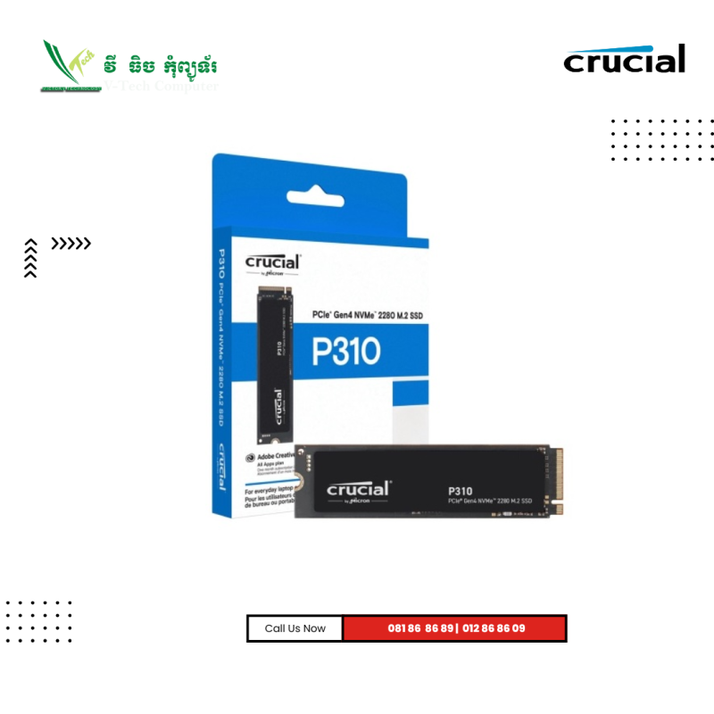 SSD Crucial | P310  ( 1TB )  ( Gen 4 ) NVMe PCIe M.2 ( Box )