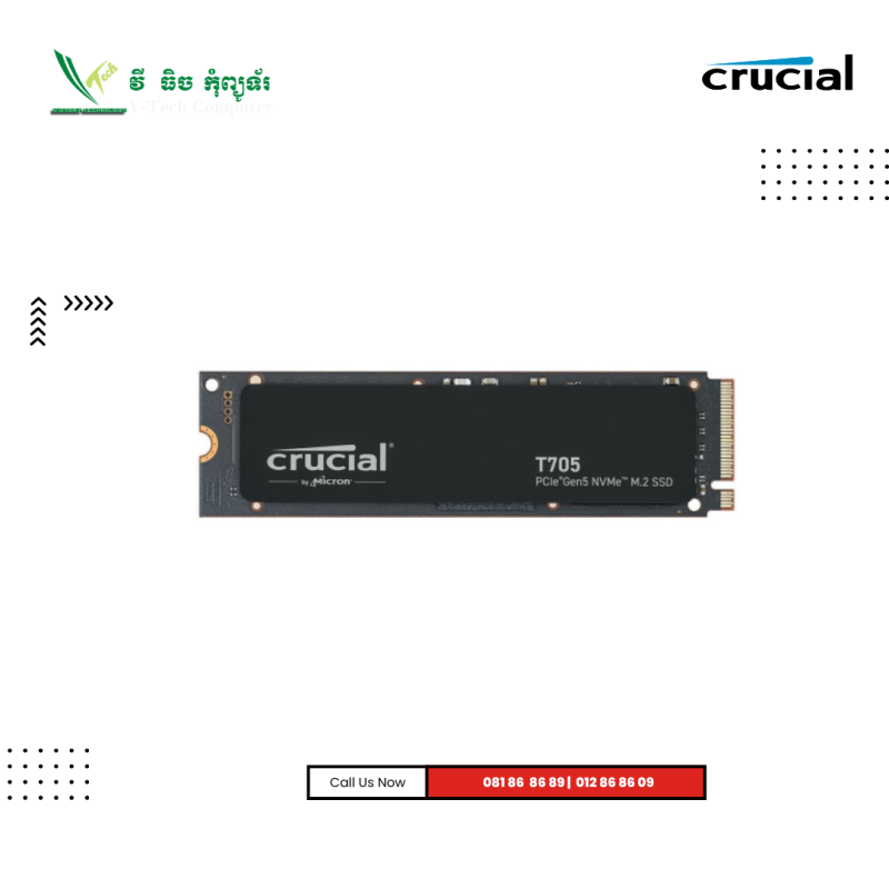 SSD Crucial | T705 (  2TB ) Gen 5 NVMe PCIe M.2 ( No Box )