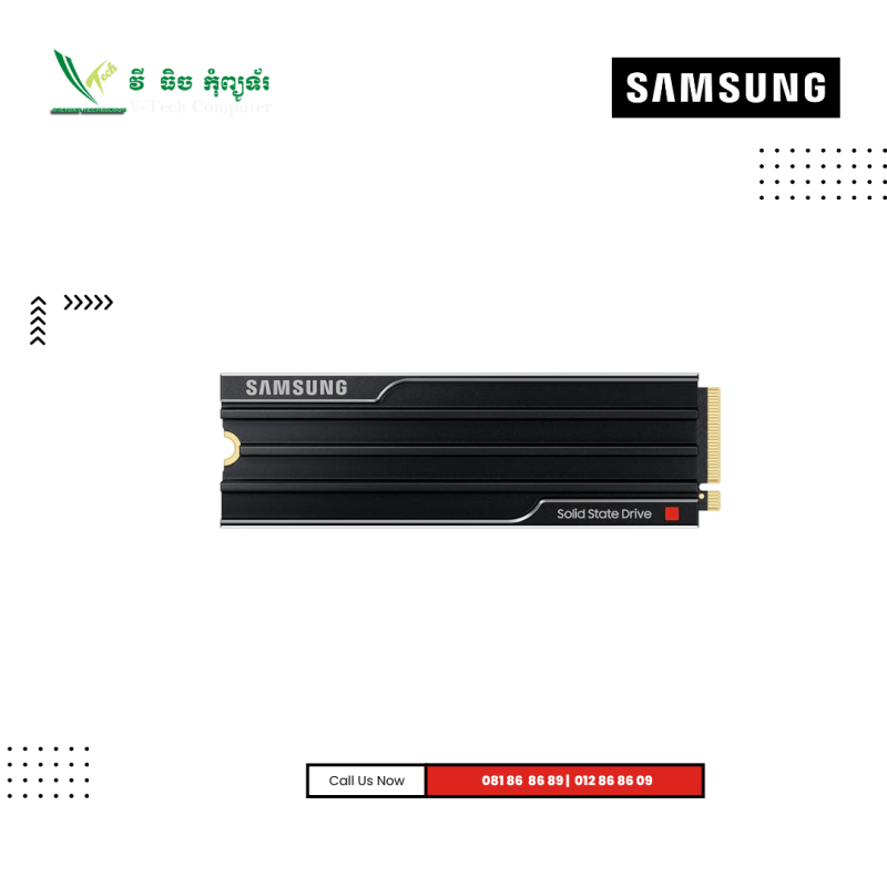SSD Samsung | 9100 Pro Heatsink - ( 4TB ) NVME M.2 PCIe® 5.0 x4 ( New Tray )