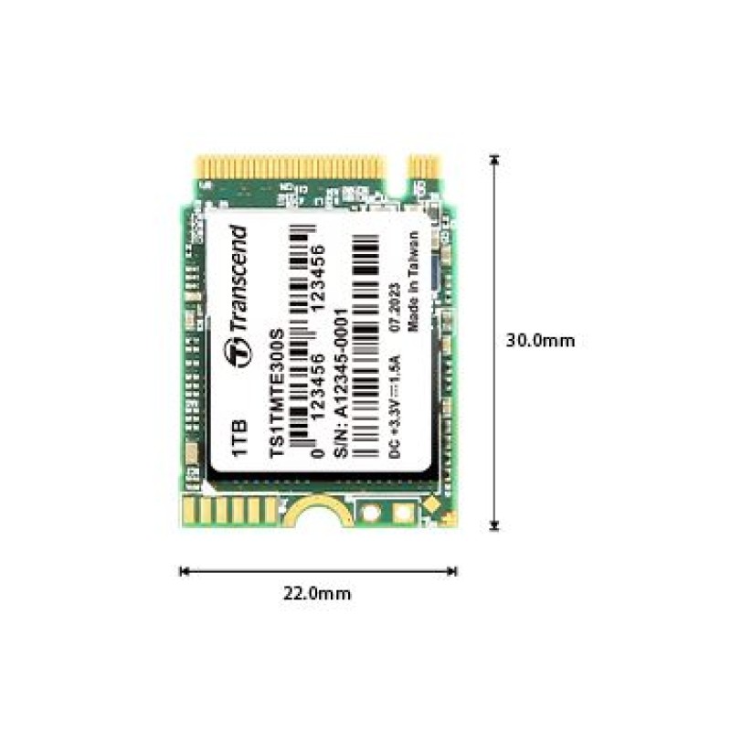 SSD Transcend | MTE300S- 1 TB ( Gen 3 x4 ) M.2 PCIE NVME -2230 Short (Support all surface)