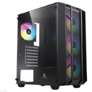 Case Acegeek | Stellar ( Included Fan Rainbow 12cm x 4pc / ATX Case ) -Black