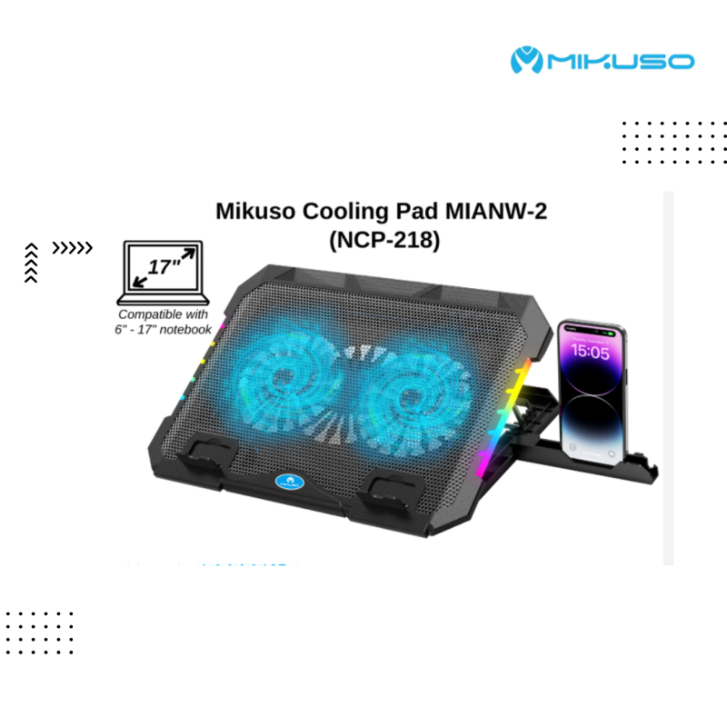 Cooling Stand Mikuso | NCP 218 + Phone Holder ( 14 "15.6 '17" )