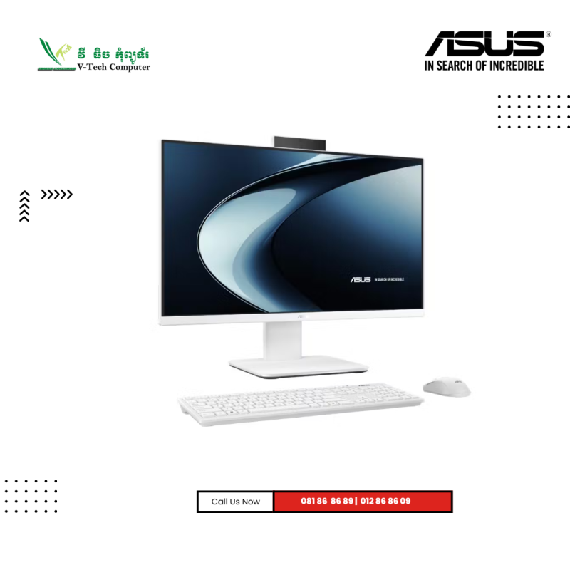 Desktop ASUS V400 AiO | V440VAK-WPC239W-White ( Intel® Core™ i7-13620H /​16GB/ 1TB PCIE /23.8"FHD-100HZ/ Win 11 )