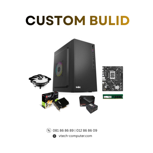 Desktop Custom | PC Build ( Intel Core i5-12400F / 8GB/ 512 GB PCIE / GT 710-2GB/ DOS )