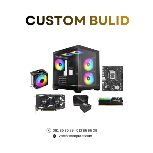 Desktop Custom | PC Build ( Intel Core i5-12400F / 16GB/ 512 GB PCIE  / RTX3050-6GB/ DOS )