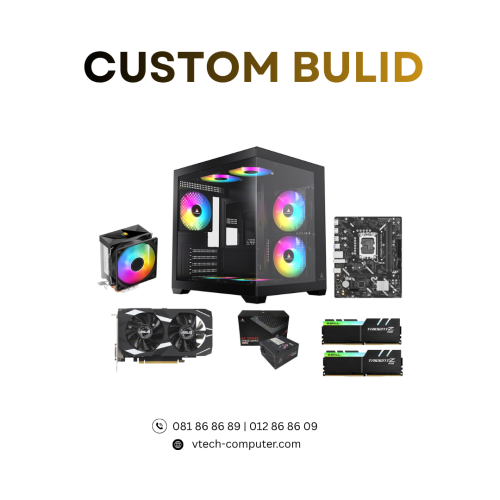 Desktop Custom | PC Build ( Intel Core i5-12400F / 32GB/ 512 GB PCIE  / RTX3050-6GB/ DOS )