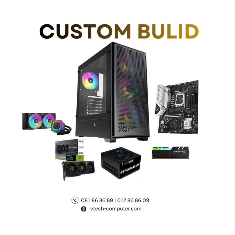 Desktop Custom | PC Build ( Intel Core i7-14700KF / 16GB/ 1 TB PCIE / RTX5050-8GB OC/ DOS )