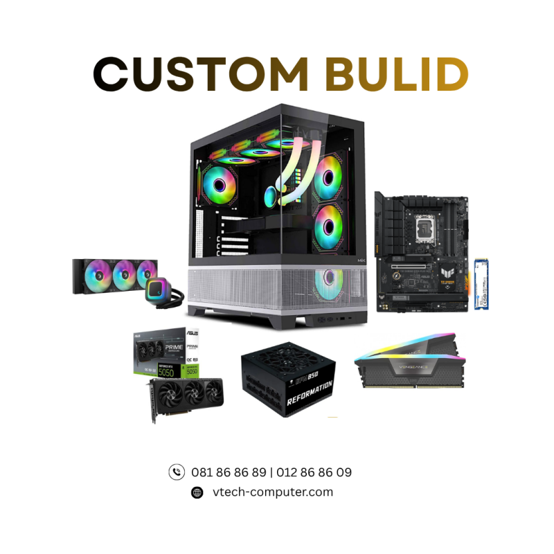 Desktop Custom | PC Build ( Intel Core i7-14700KF / 32GB/ 1 TB PCIE / RTX5050-8GB OC/ DOS )