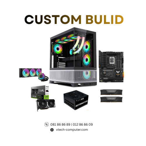 Desktop Custom | PC Build ( Intel Core i7-14700KF / 32GB/ 1 TB PCIE / RTX5060Ti-16GB OC/ DOS )