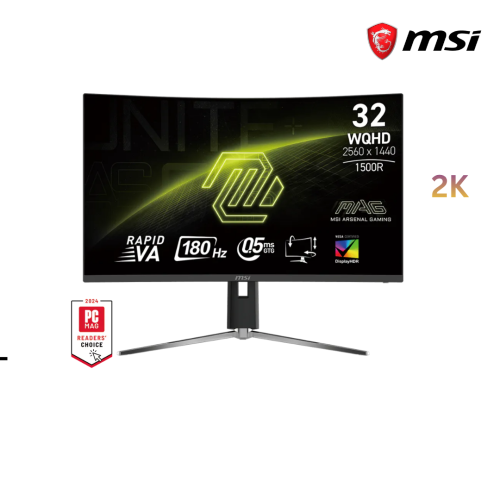 Monitor MSI | MAG 32CQ6PF ( 2K- QHD ) Curved  -Refresh rate : 180Hz