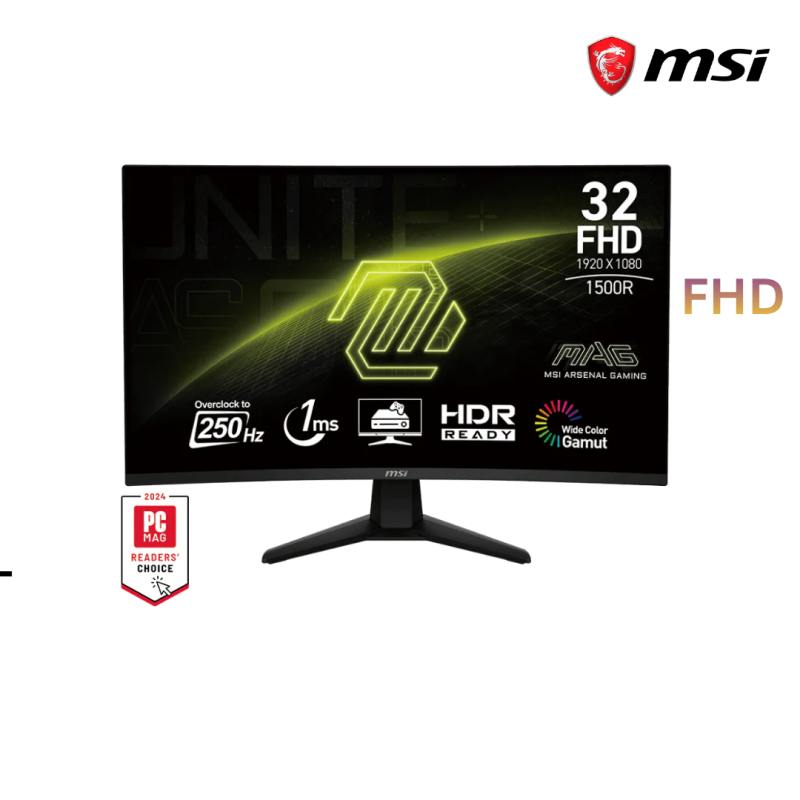 Monitor MSI | MAG-32C6X ( FHD  ) VA Curved Refresh rate :  250Hz