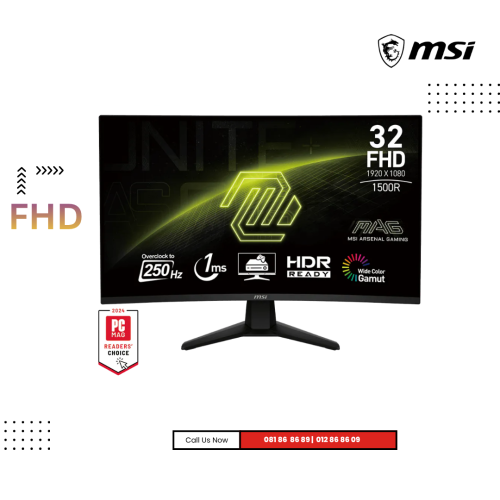 Monitor MSI | MAG-32C6X ( FHD  ) VA Curved Refresh rate :  250Hz