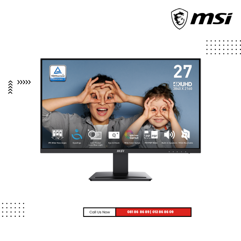 Monitor MSI | PRO MP273U ( UHD ) 4K -IPS  Refresh Rate : 60Hz ( Speaker )