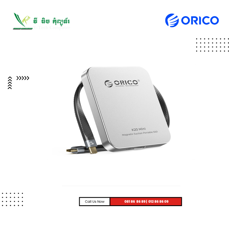 External ORICO SSD | 512 GB  Ultra-Slim Magnetic Portable SSD ( K20 )