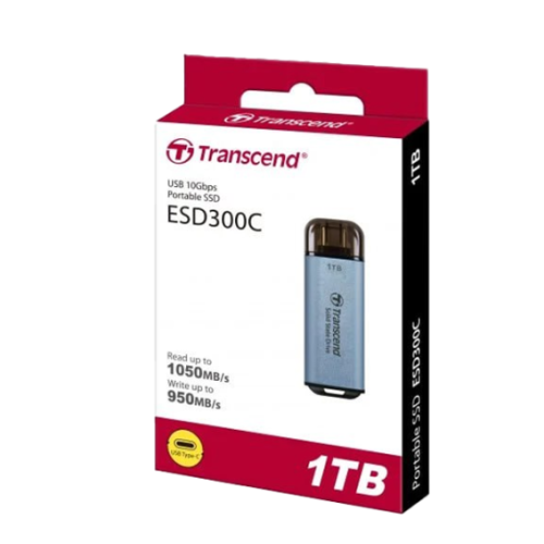 External Transcend SSD | 1TB  (  ESD300C )  TS1TESD300C Blue Transcend, USB 10Gbps, Type C