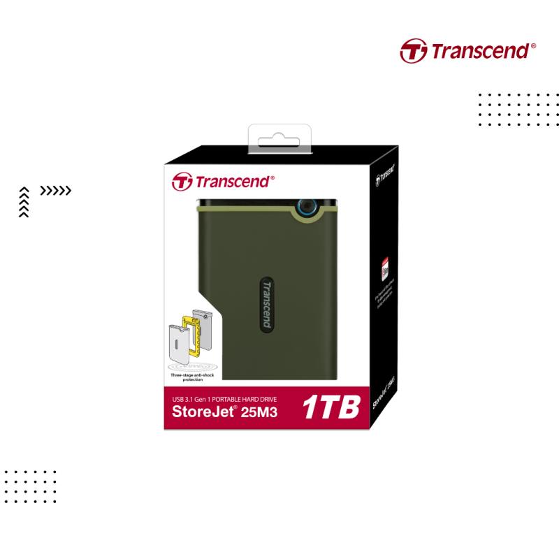 External Transcend HDD | (​​ 1 TB ) StoreJet Slim M3S TS1TSJ25M3S Transcend ,USB3.1 Iron-Grey