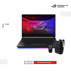 ASUS ROG SCAR 16 |  G635LX-RW166W 1A-OFF-BLACK ( Intel Core Ultra 9 -275HX / 64GB / 2TB PCIE M.2 SSD / RTX5090-24GB /16"QHD(2.5K) IPS -240HZ/Win 11 )