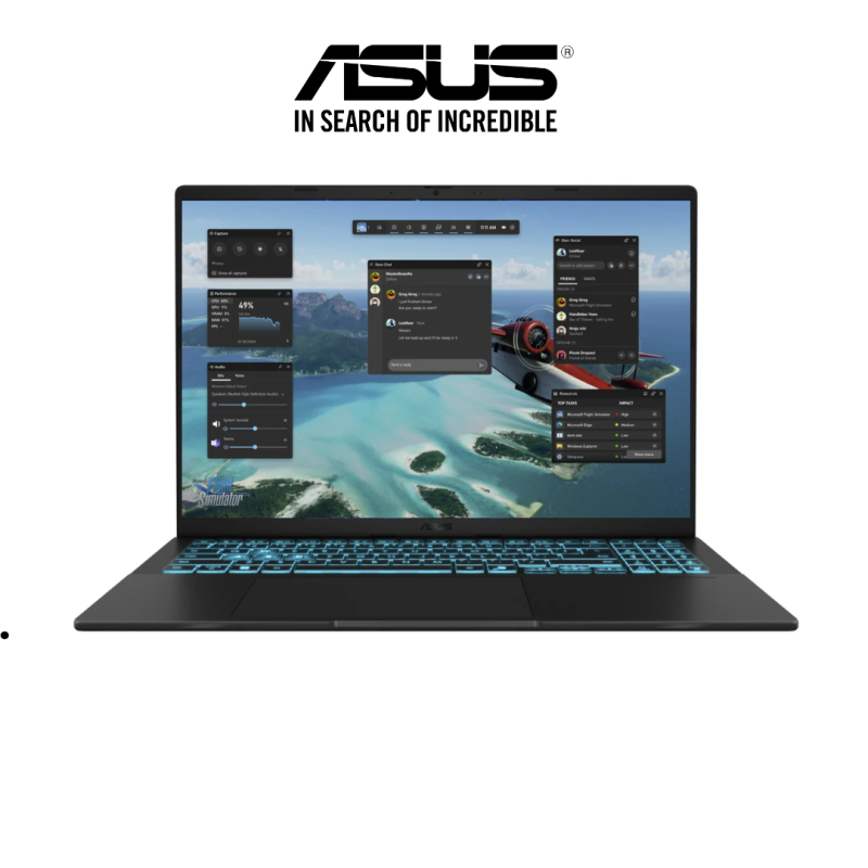 ASUS  V16 GAMING | V3607VH-RP722W -MATTE BLACK ( Intel® Core™ 7 -240H / 16GB / 512 GB B PCIE SSD /16" FHD+144Hz /RTX5050-8GB/Win11)