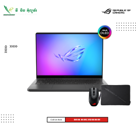 ASUS ROG Zephyrus G14 | GA403WW-QS072WS  8E-ECLIPSE GRAY  ( AMDRyzen™ AI 9 HX 370/ 64GB /2TB PCIE SSD / RTX5080-16GB/14 "OLED (3K) -120HZ / Win11 )