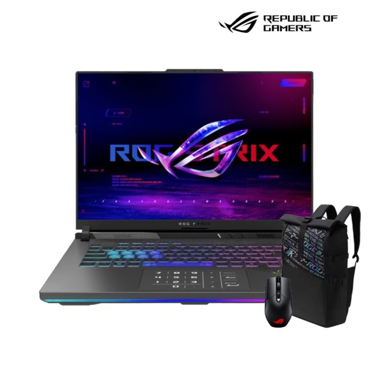 ASUS  ROG Strix G16 | G614FP-RV080W- Eclipse Gray (  AMD RYZEN R9-9955HX /32GB /1TB PCIE SSD/RTX5070-8GB /16"FHD+  (IPS )- 165HZ /Win 11 )